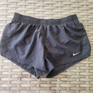Women's Nike Running Shorts W/ Lining Dri-Fit Black Size Large Drawstring Active